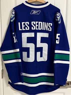 Authentic Reebok Vancouver Canucks Henrik Daniel Les Sedins Jersey Size XXL 2XL